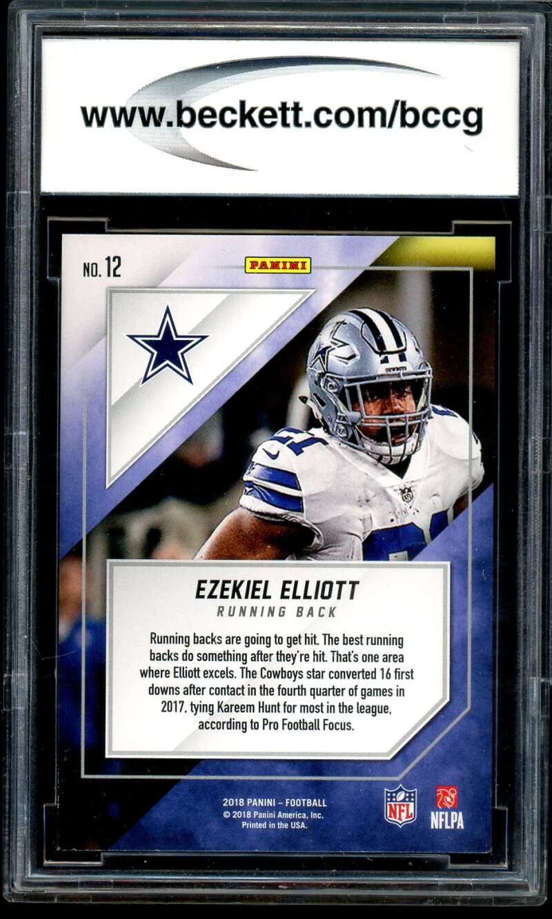 Ezekiel Elliott Card 2018 Panini Mjh Exclusive #12 BGS BCCG 10 Image 2