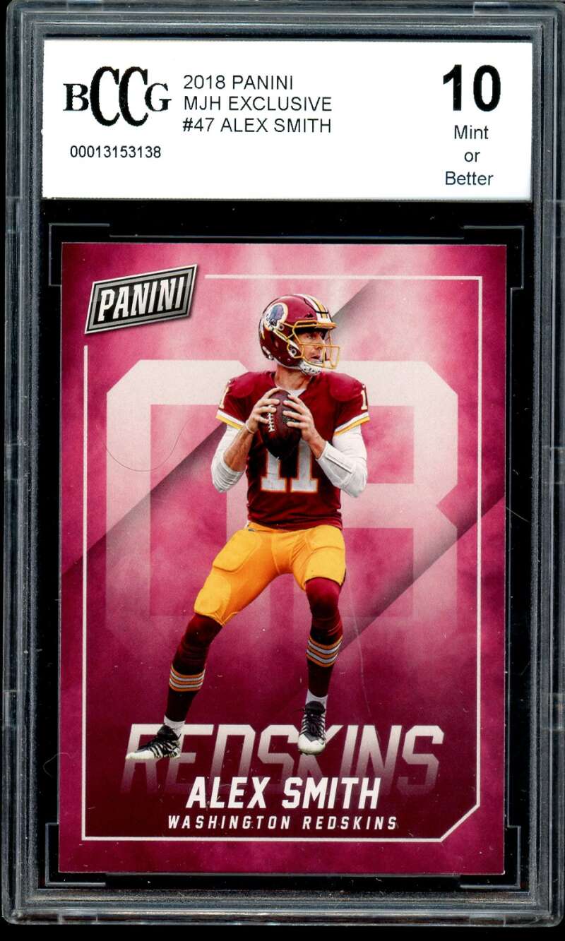 Alex Smith Card 2018 Panini Mjh Exclusive #47 BGS BCCG 10 Image 1
