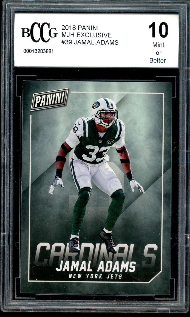 Jamal Adams Card 2018 Panini Mjh Exclusive #39 BGS BCCG 10 Image 1