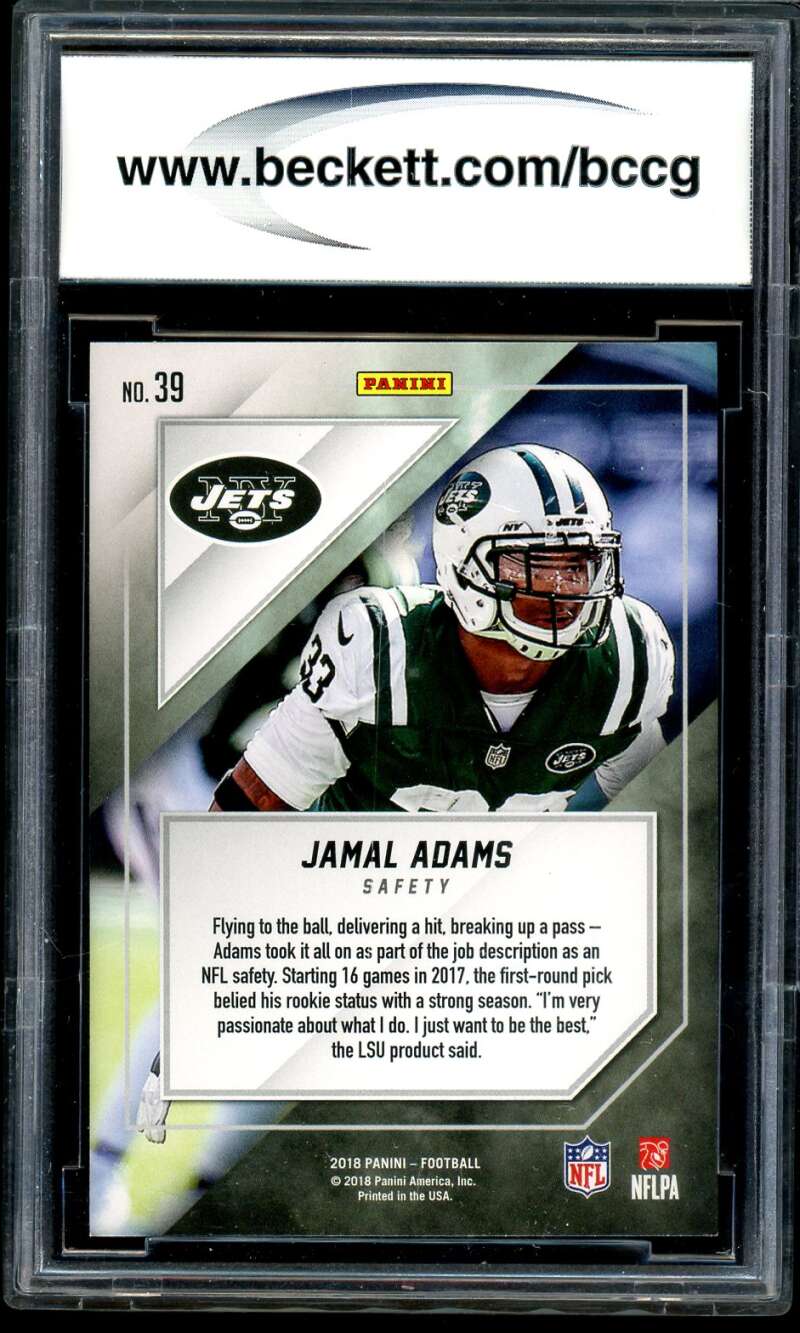 Jamal Adams Card 2018 Panini Mjh Exclusive #39 BGS BCCG 10 Image 2