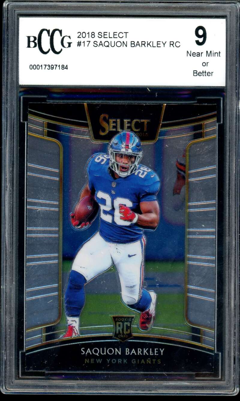 Saquon Barkley Rookie Card 2018 Select #17 BGS BCCG 9 Image 1