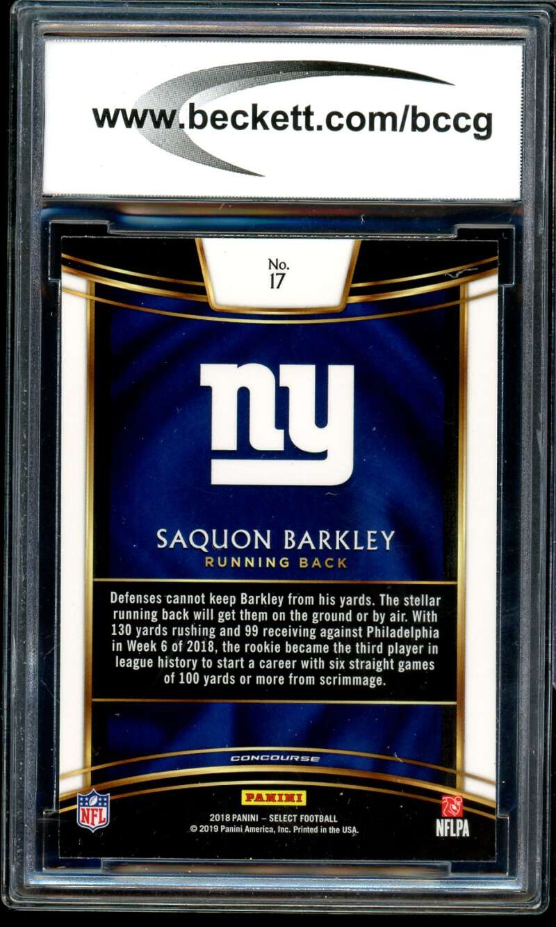 Saquon Barkley Rookie Card 2018 Select #17 BGS BCCG 9 Image 2