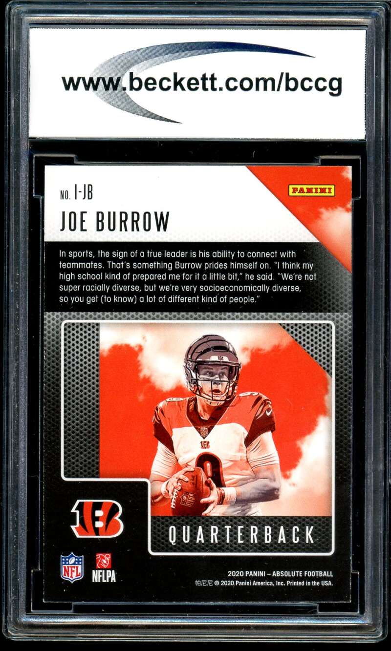 Joe Burrow Rookie Card 2020 Absolute Introductions #1 BGS BCCG 10 Image 2