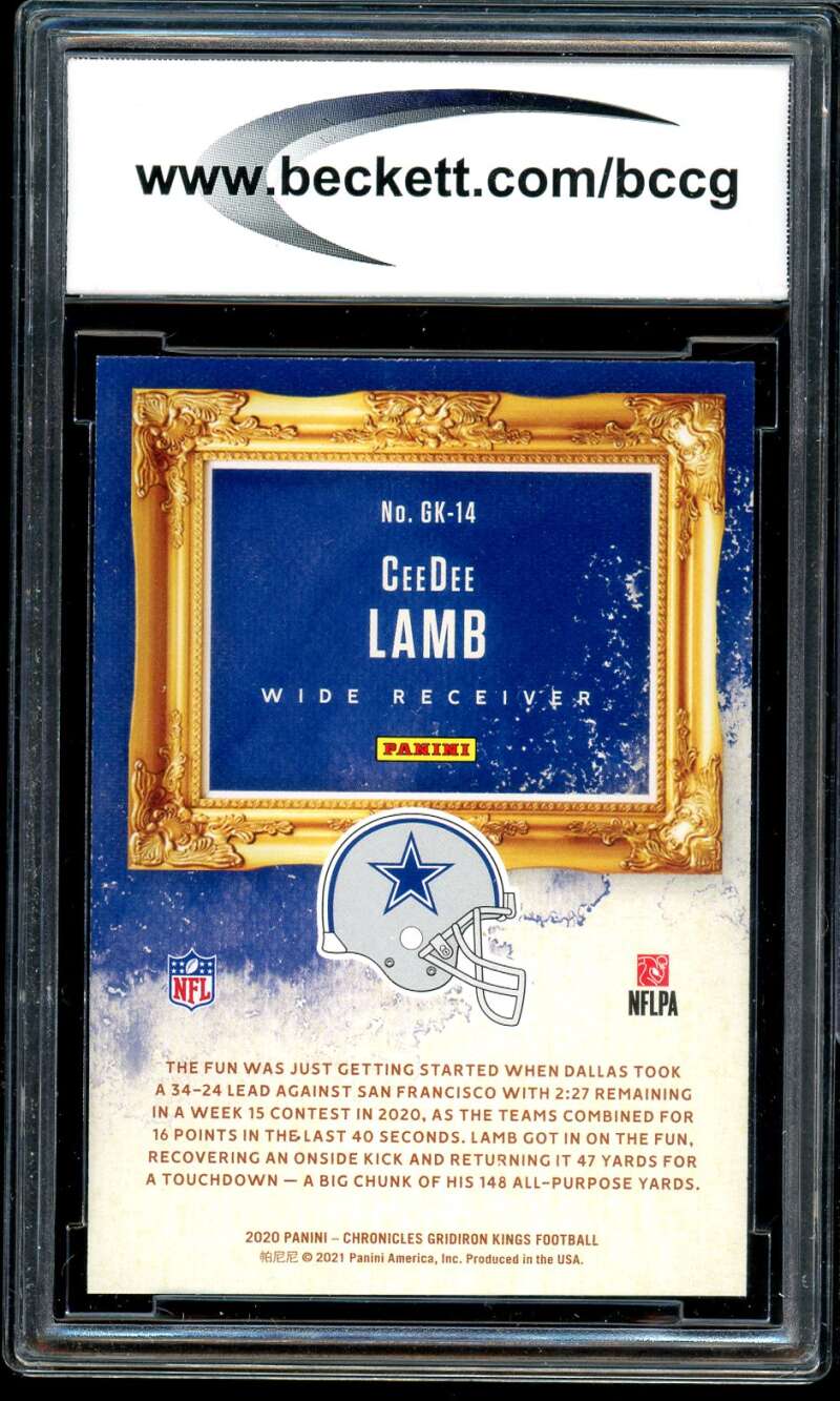 CeeDee Lamb Card 2020 Gridiron Kings #14 BGS BCCG 10 Image 2