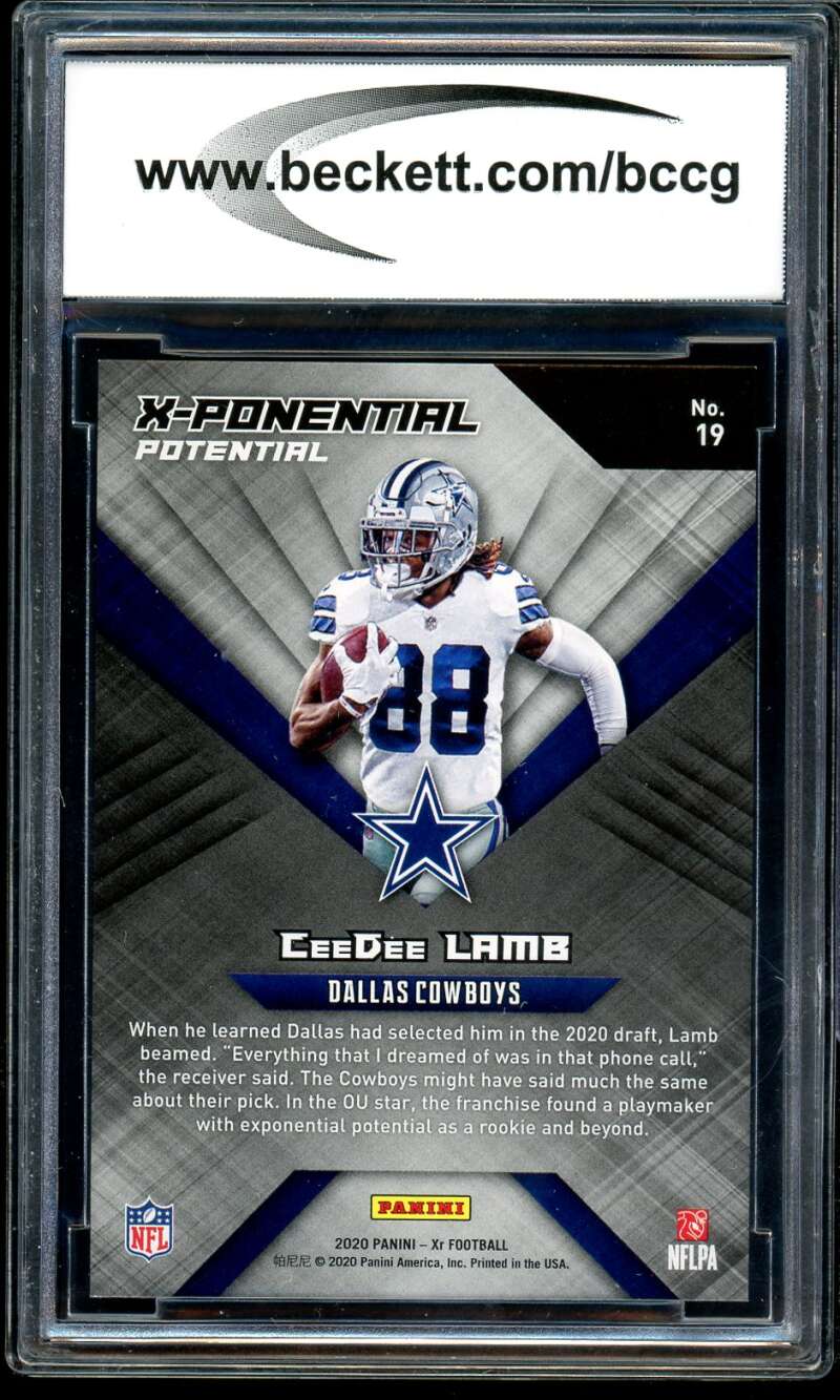 CeeDee Lamb Rookie Card 2020 Panini XR #19 BGS BCCG 10 Image 2