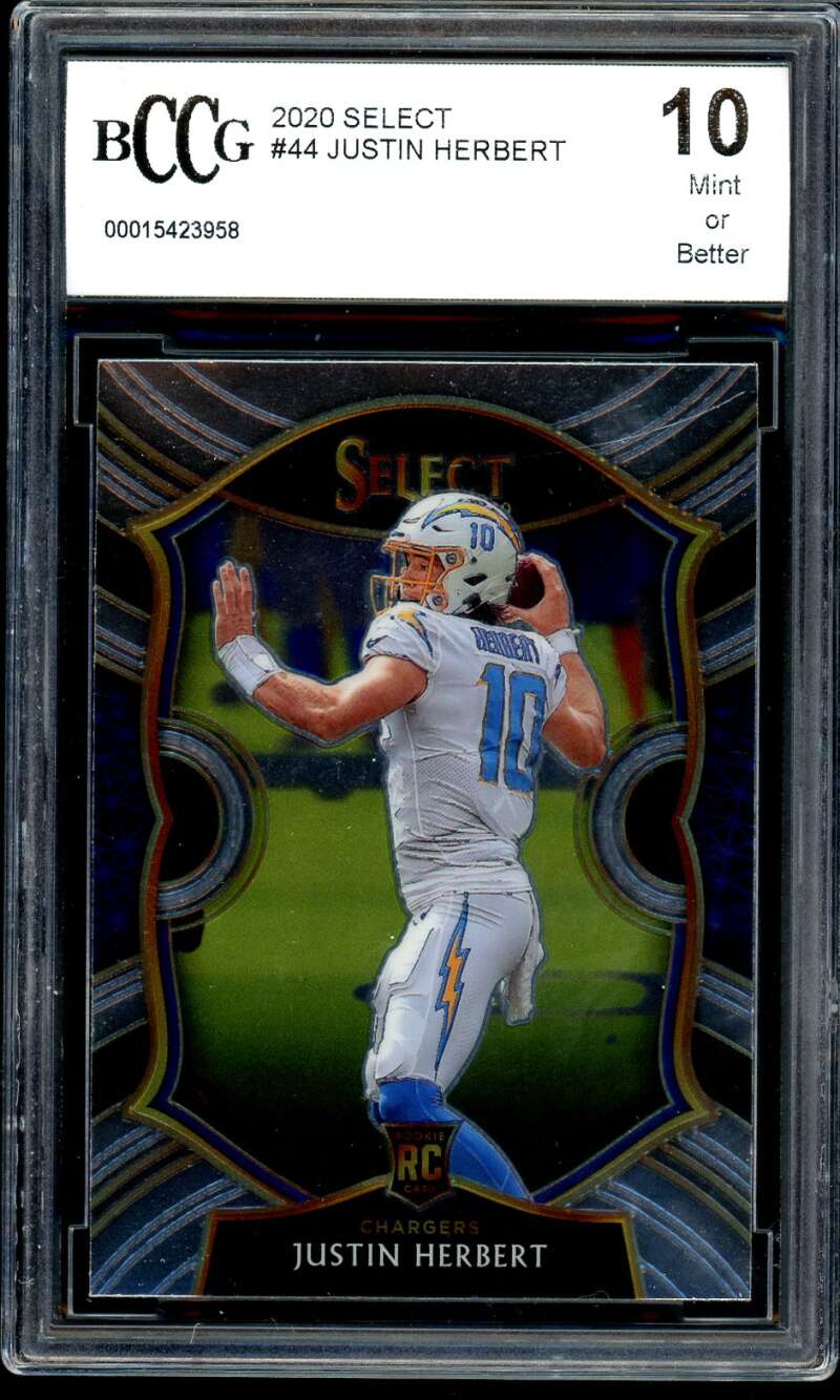 Justin Herbert Rookie Card 2020 Select #44 BGS BCCG 10 Image 1