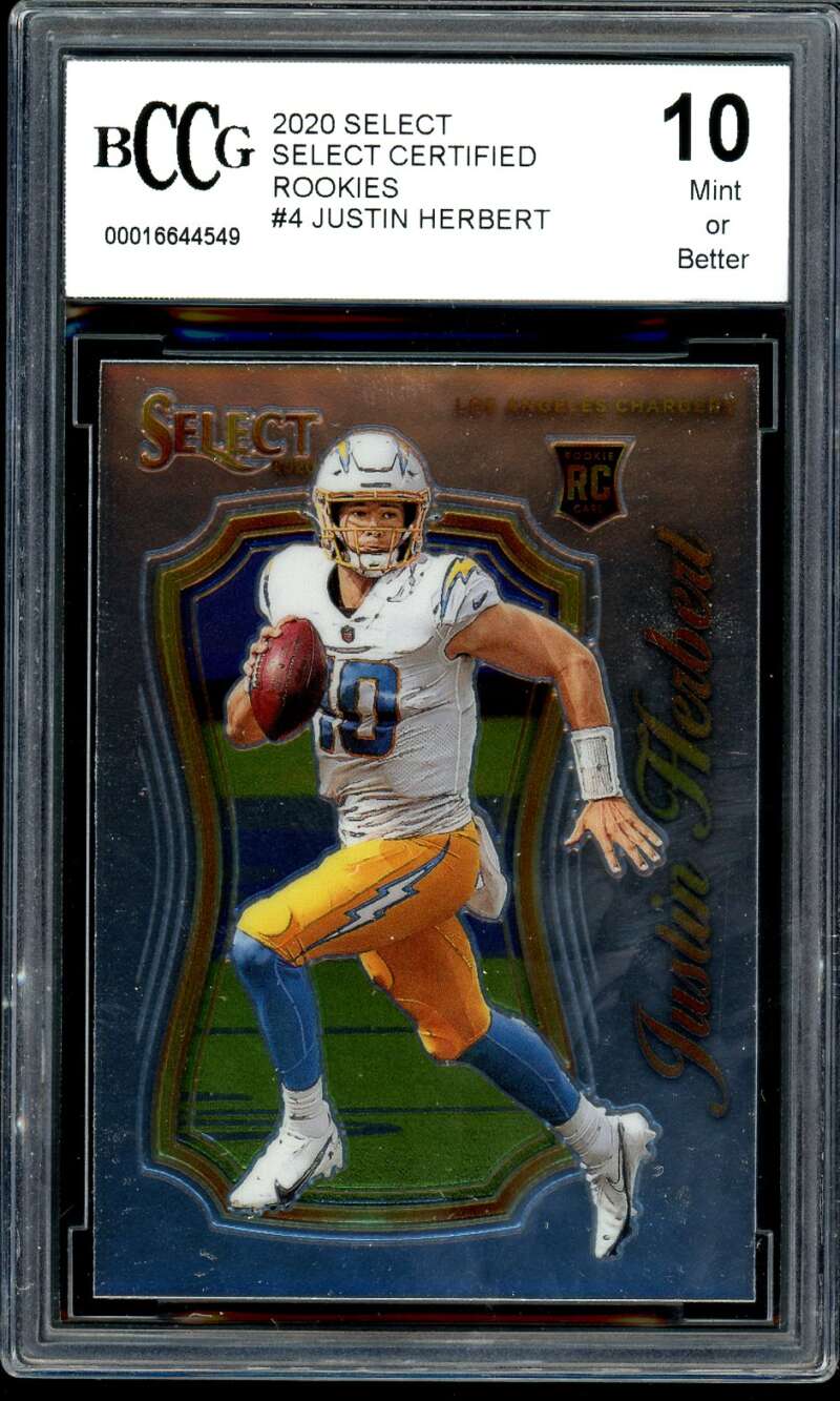 Justin Herbert Rookie Card 2020 Select #4 BGS BCCG 10 Image 1