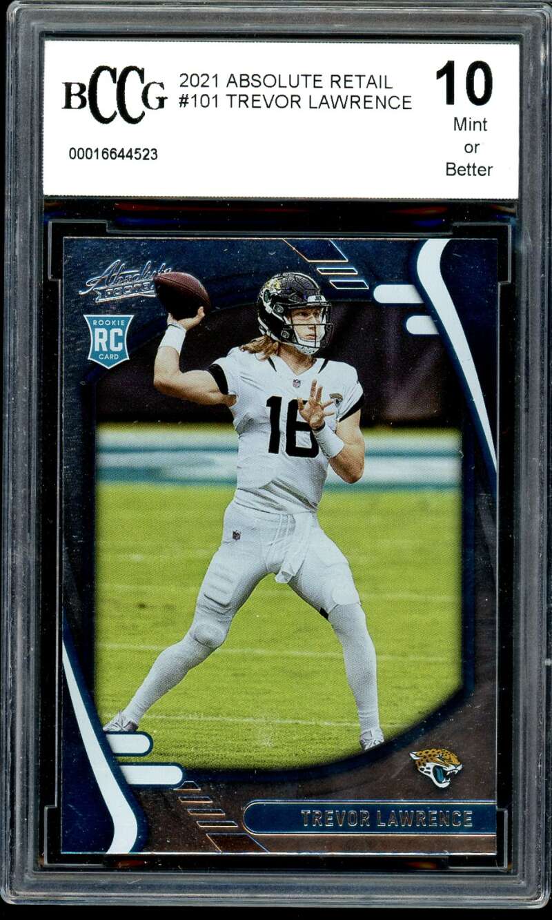 Trevor Lawrence Rookie Card 2021 Absolute #101 BGS BCCG 10 Image 1