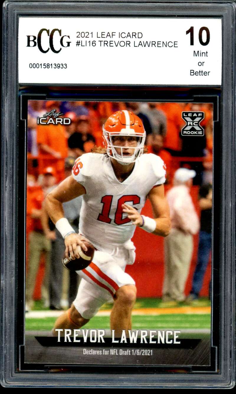 Trevor Lawrence Rookie Card 2021 Leaf Icard #Li16 BGS BCCG 10 Image 1