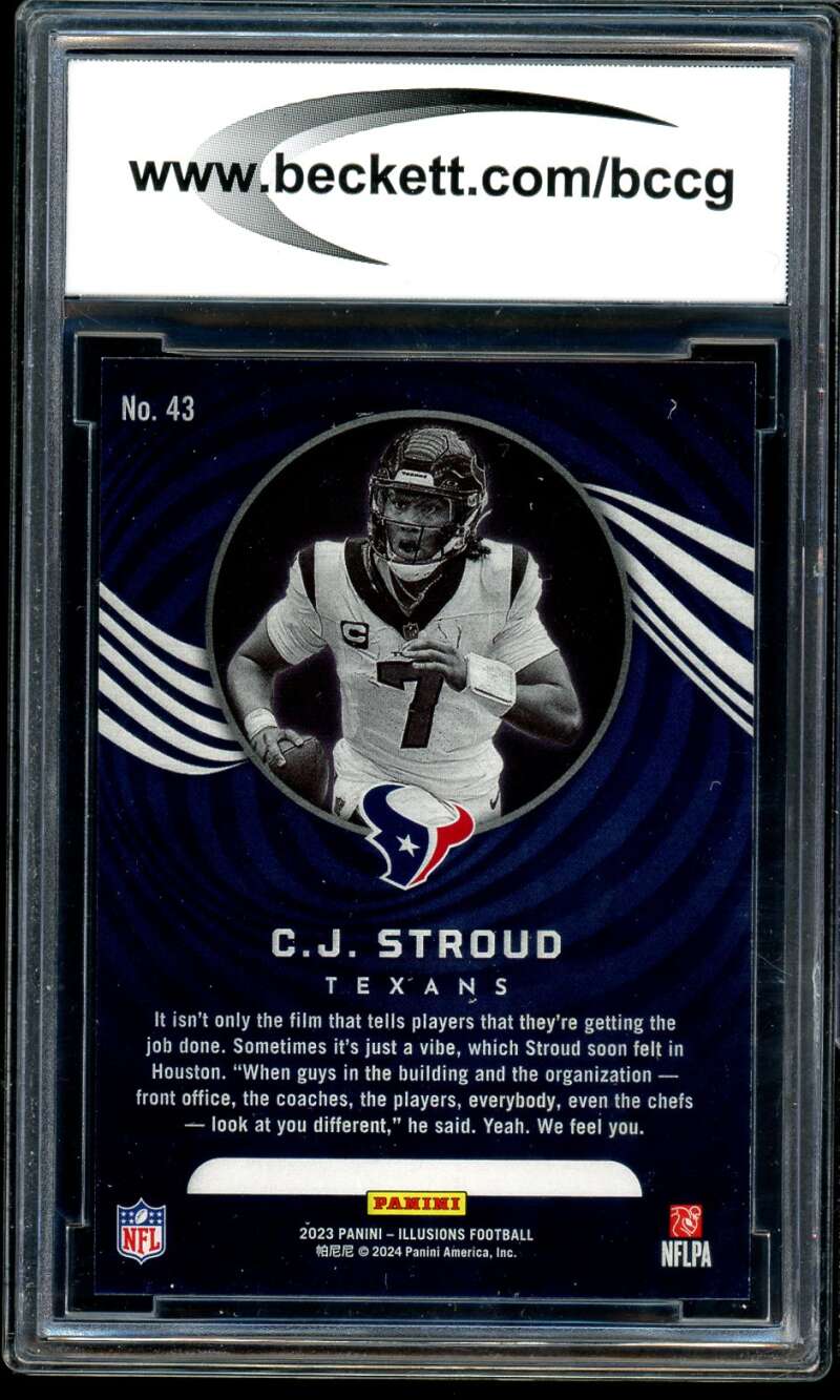 C.J. Stroud Rookie Card 2023 Illusions #43 BGS BCCG 10 Image 2