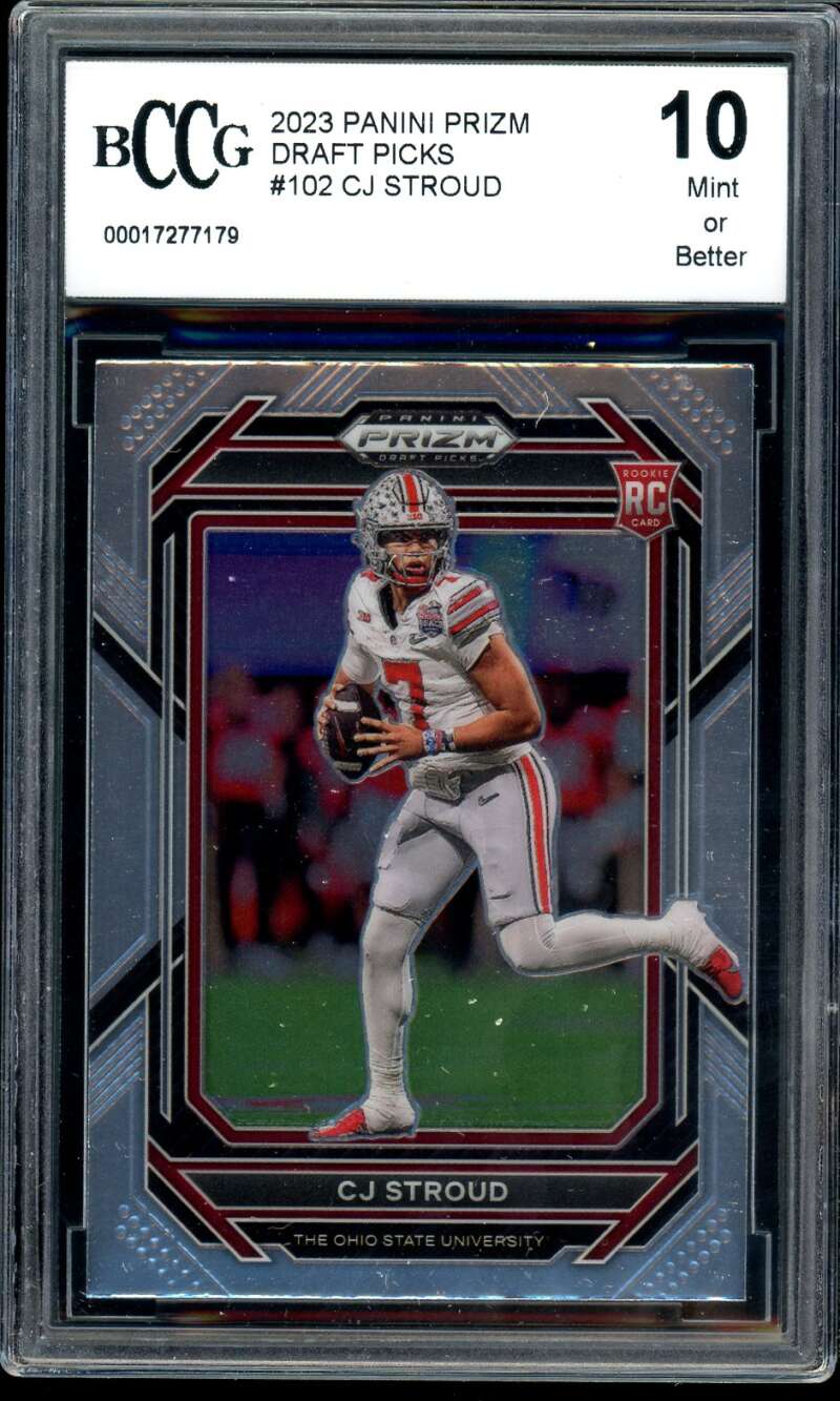C.J. Stroud Rookie Card 2023 Prizm Draft Picks #102 BGS BCCG 10 Image 1