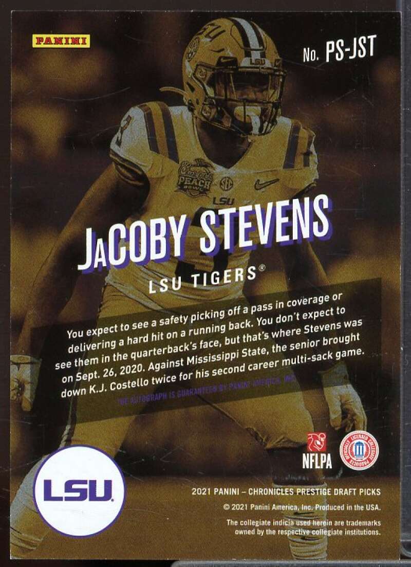 JaCoby Stevens 2021 Chronicles Draft Picks Prestige Xtra Points Signatures #37  Image 2