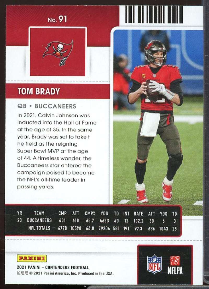 Tom Brady Card 2021 Panini Contenders #91  Image 2