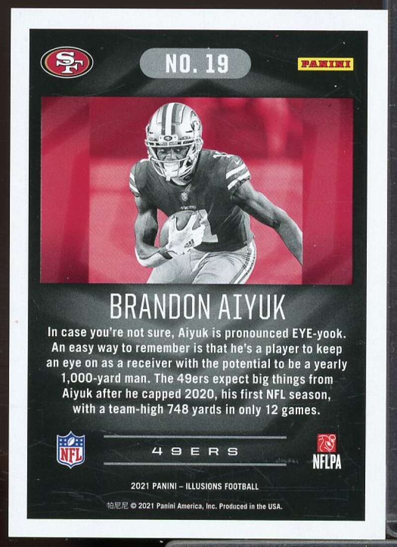 Brandon Aiyuk Card 2021 Panini Illusions Ruby #19  Image 2