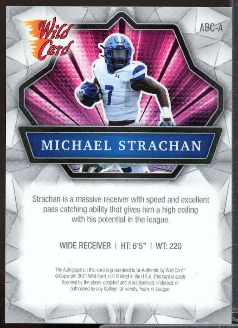 Michael Strachan Rookie Card 2021 Wild Card Alumination Autographs Silver #MBA7  Image 2