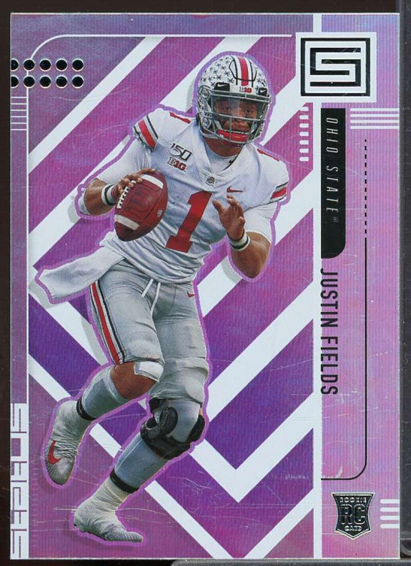Justin Fields Rookie Card 2021 Panini Chronicles Draft Picks Status Pink #159  Image 1