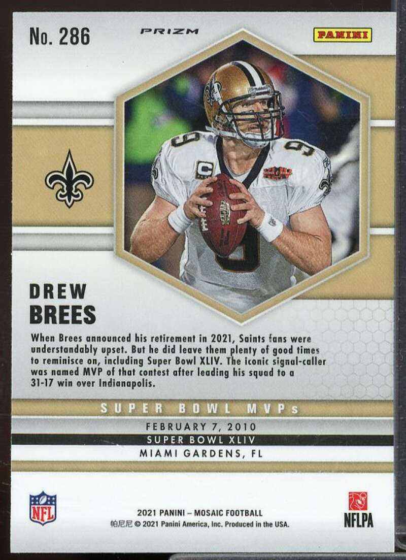 Drew Brees MVP Card 2021 Panini Mosaic Mosaic #286  Image 2