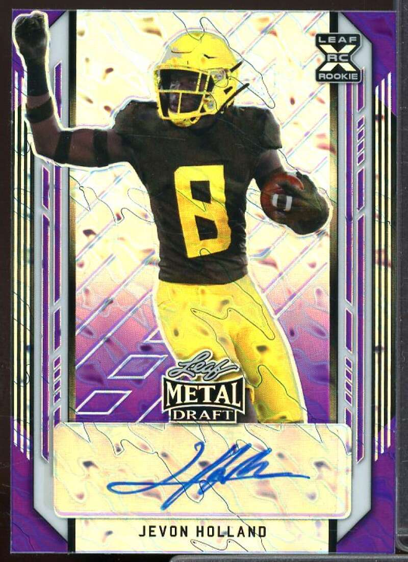 Jevon Holland Rookie Card 2021 Leaf Metal Draft Wave Blue #JH2  Image 1