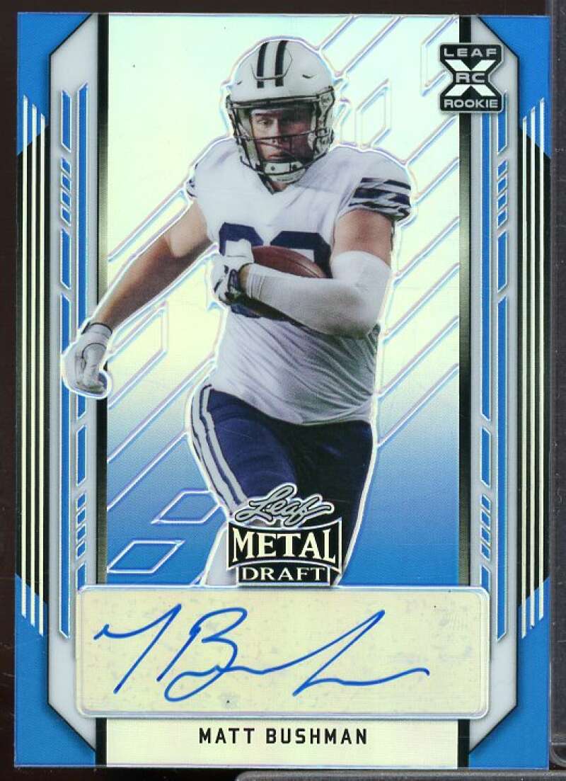 Matt Bushman Rookie Card 2021 Leaf Metal Draft Blue #MB1  Image 1