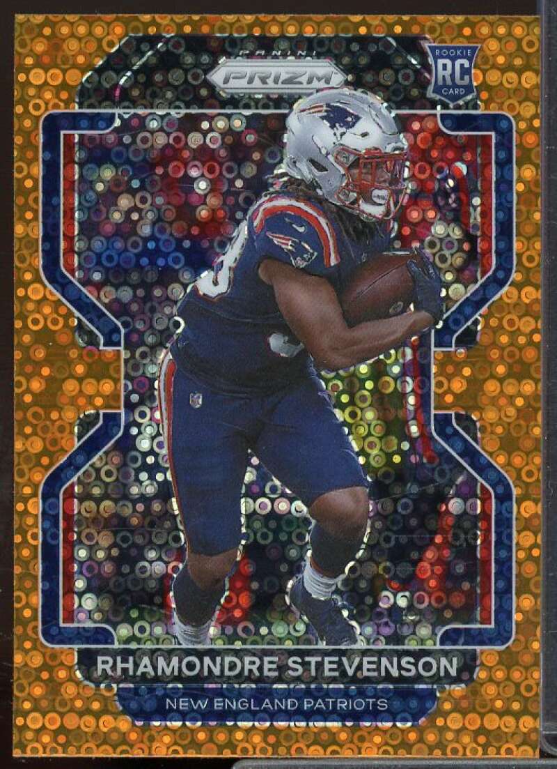 Rhamondre Stevenson Rookie Card 2021 Panini Prizm Prizms Orange Disco #367  Image 1