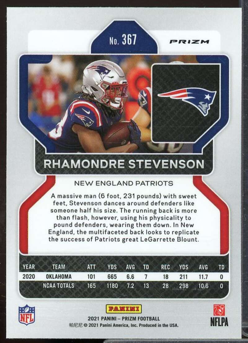 Rhamondre Stevenson Rookie Card 2021 Panini Prizm Prizms Orange Disco #367  Image 2