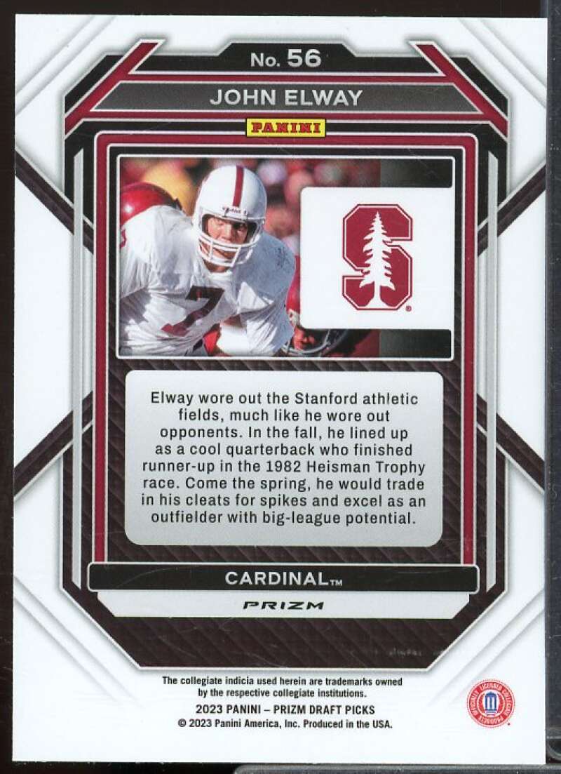 John Elway Card 2023 Panini Prizm Draft Picks Prizms Gold Ice #56  Image 2