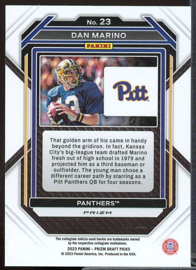 Dan Marino Card 2023 Panini Prizm Draft Picks Prizms Gold Ice #23  Image 2