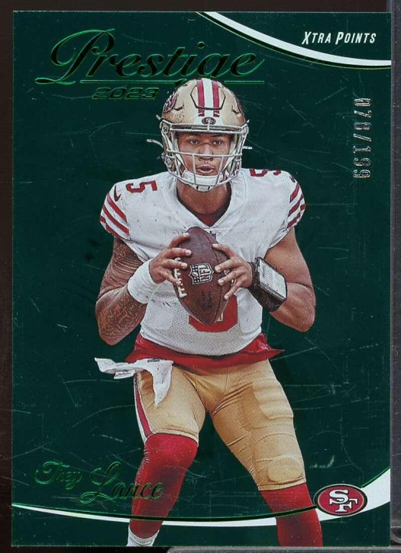Trey Lance Rookie Card 2023 Prestige Xtra Points Green #263  Image 1