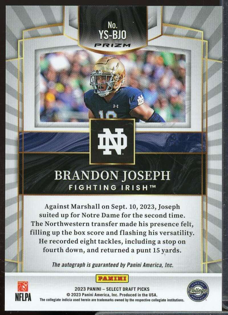 Brandon Joseph 2023 Select Draft Picks Youth Explosion Signatures Prizms Red #17  Image 2