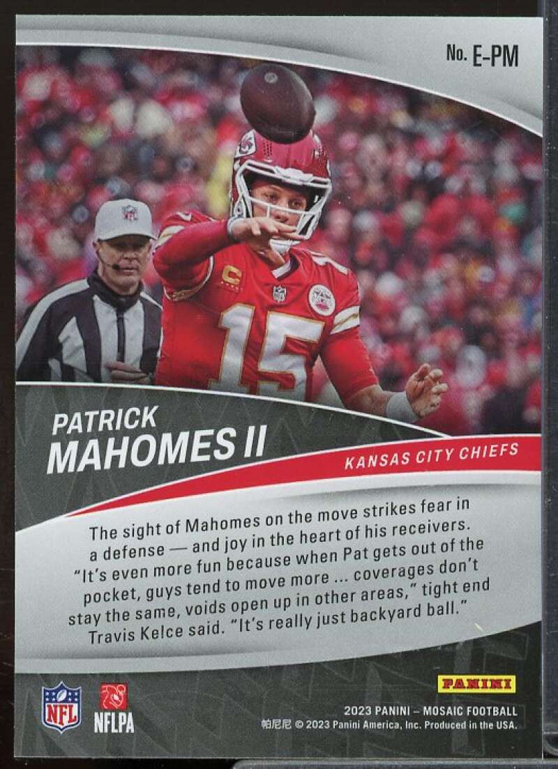Patrick Mahomes II Card 2023 Panini Mosaic Elevate #7  Image 2