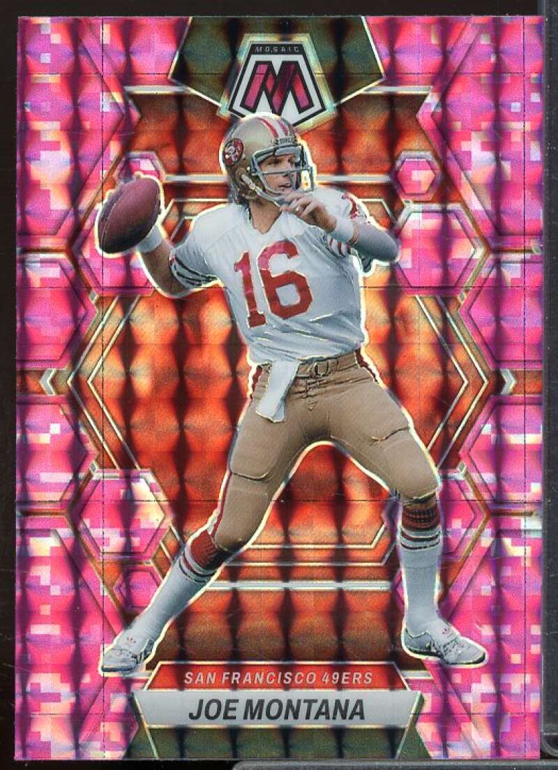 Joe Montana Card 2023 Panini Mosaic Mosaic Camo Pink #217  Image 1