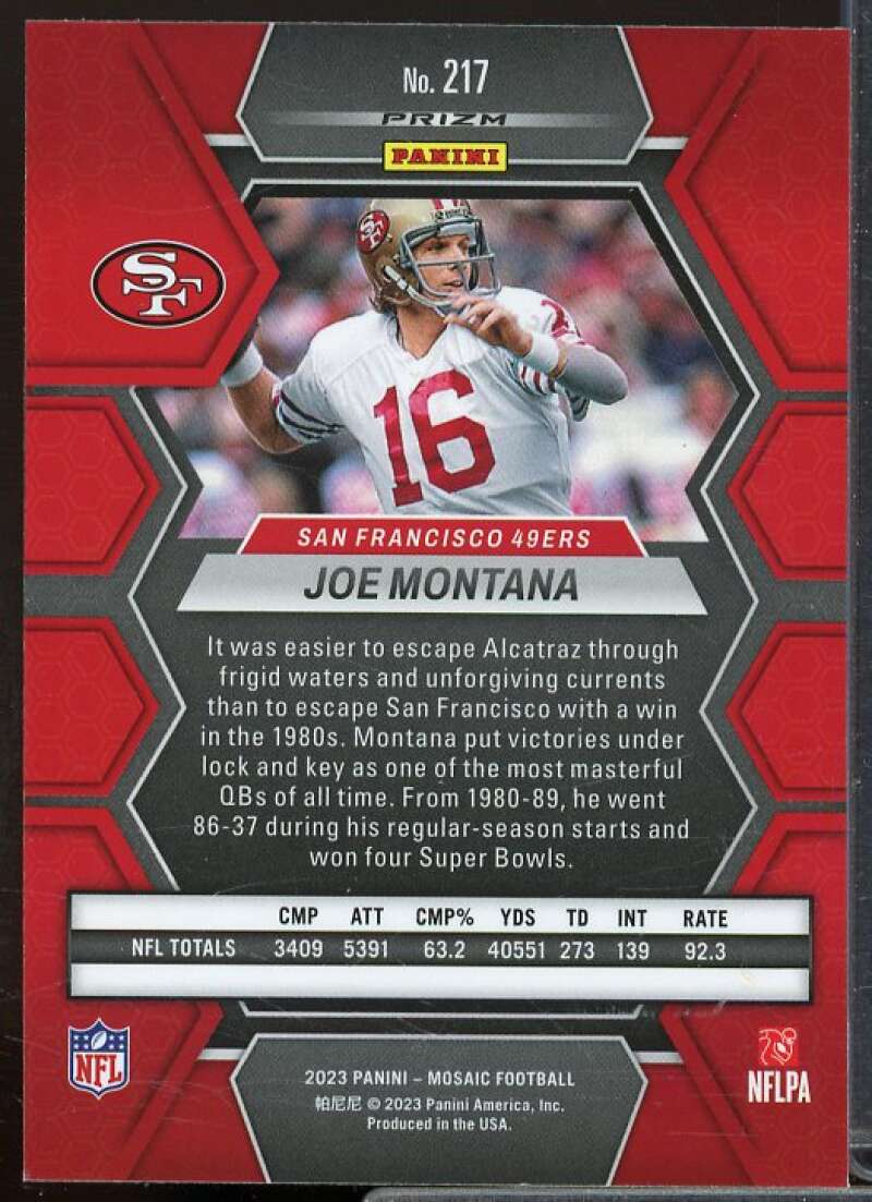 Joe Montana Card 2023 Panini Mosaic Mosaic Camo Pink #217  Image 2
