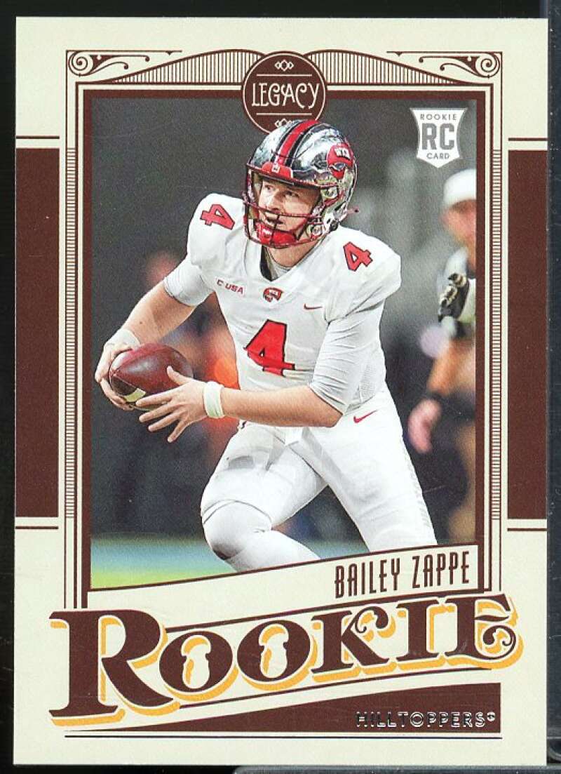 Bailey Zappe Rookie Card 2022 Panini Chronicles Draft Picks Legacy Rookies #25  Image 1