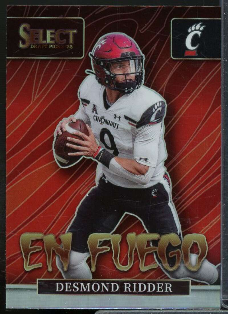 Desmond Ridder Rookie Card 2022 Select Draft Picks En Fuego Prizms #16  Image 1