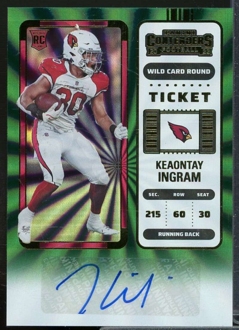Keaontay Ingram AU Rookie Card 2022 Panini Contenders Wild Card Round #244  Image 1