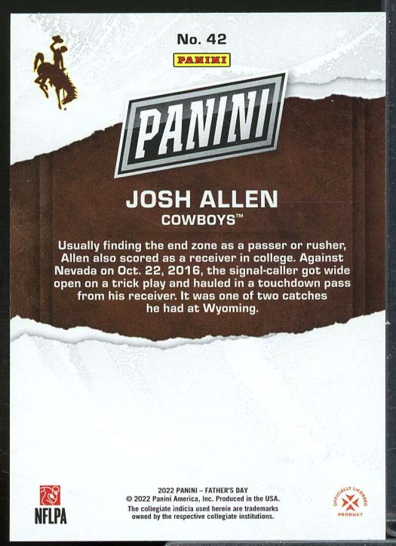Josh Allen Card 2022 Panini Father's Day #42  Image 2