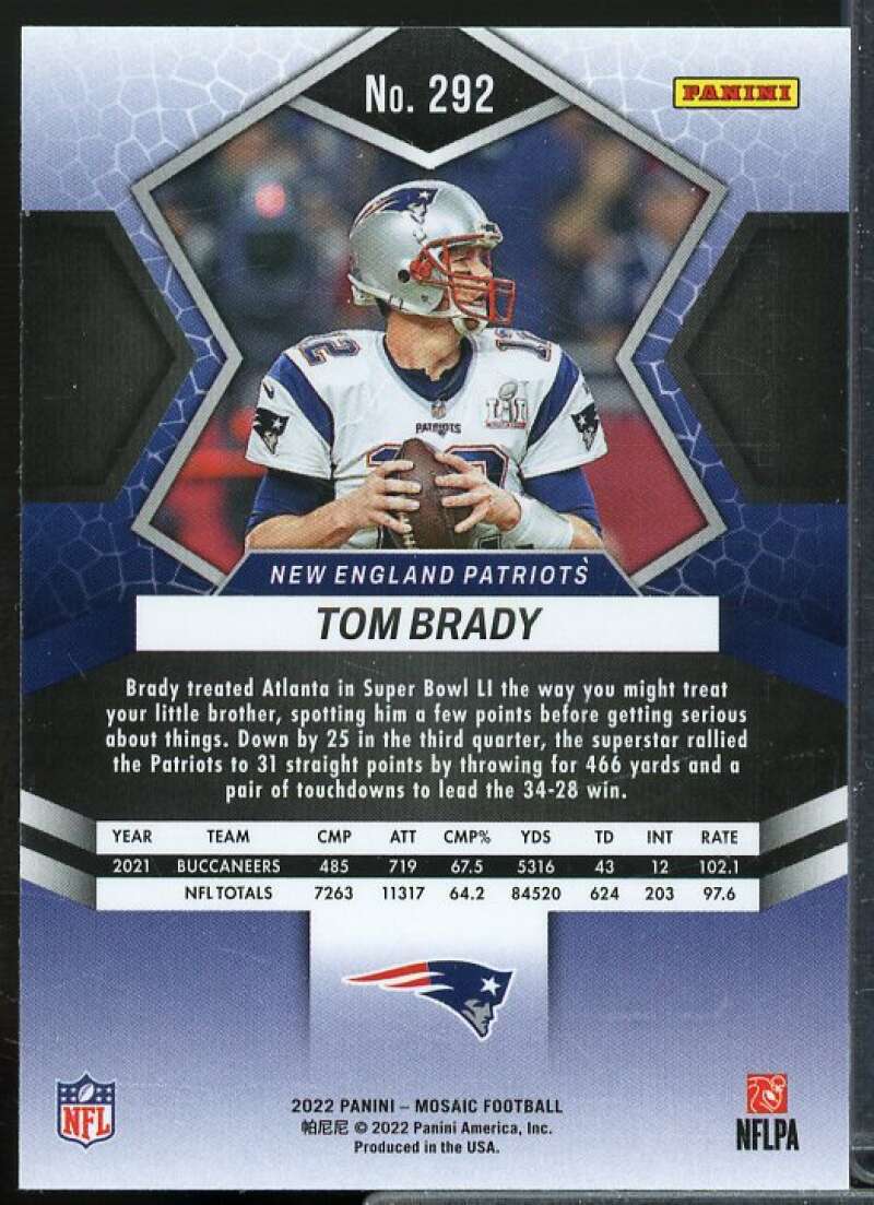 Tom Brady MVP Card 2022 Panini Mosaic #292  Image 2