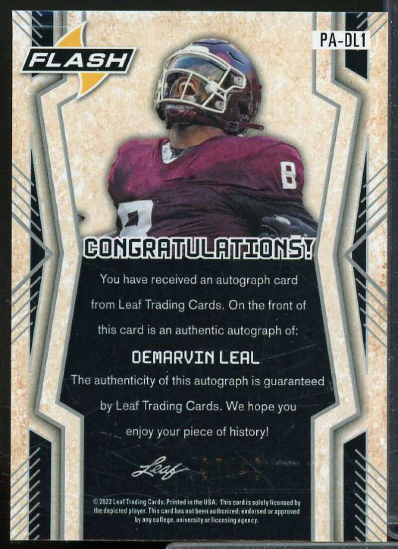 DeMarvin Leal Rookie Rookie Card 2022 Leaf Flash Portrait Autographs #PADL1  Image 2