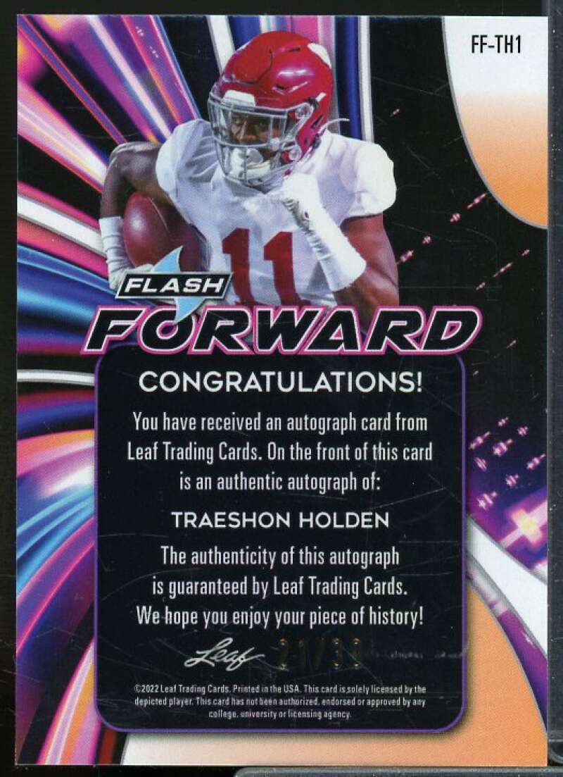 Traeshon Holden 2022 Leaf Flash Flash Forward Autographs Kaleidoscope #FFTH1  Image 2
