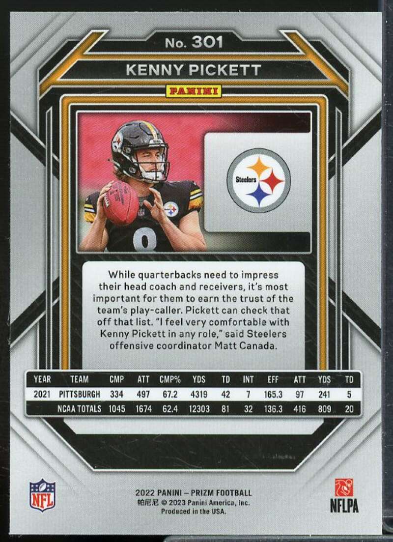 Kenny Pickett Rookie Card 2022 Panini Prizm #301  Image 2