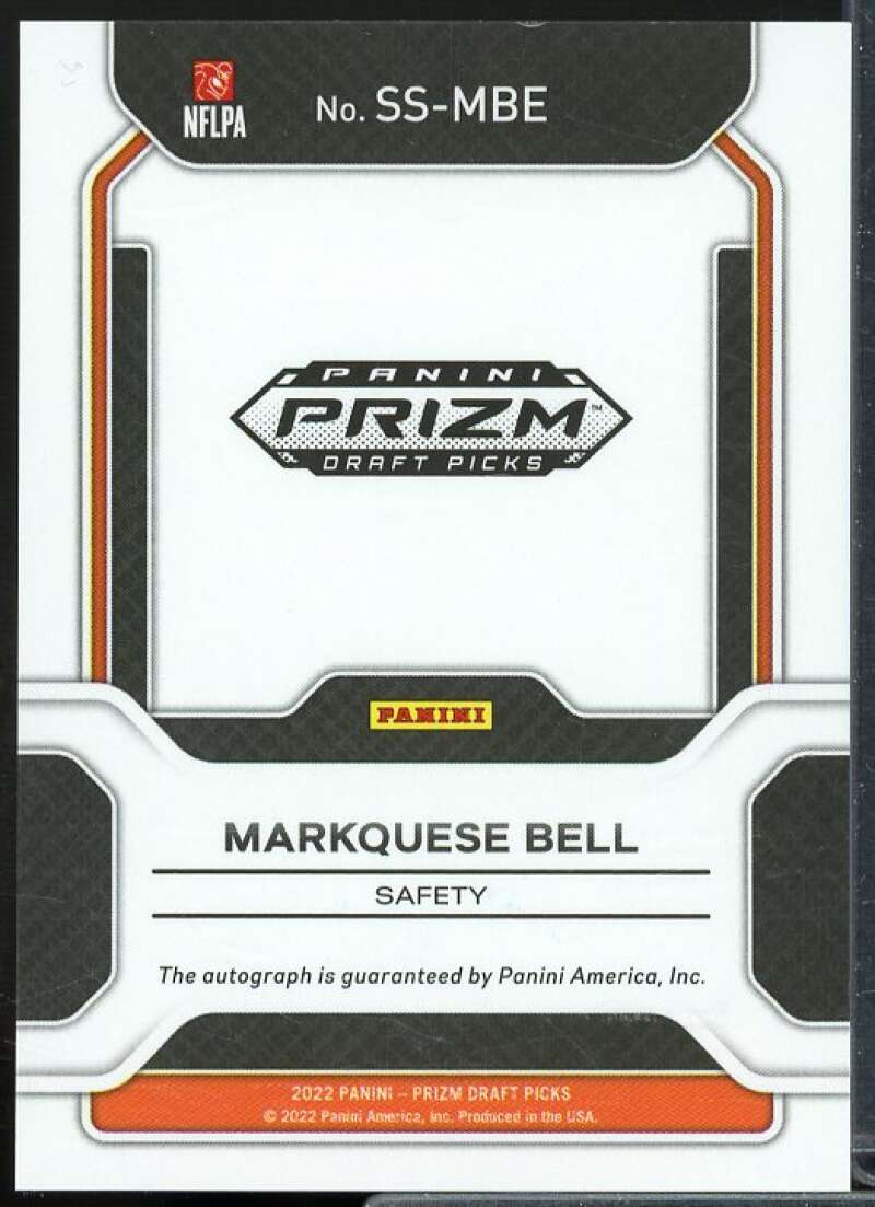 Markquese Bell Rookie 2022 Panini Prizm Draft Picks Sensational Signatures #66  Image 2