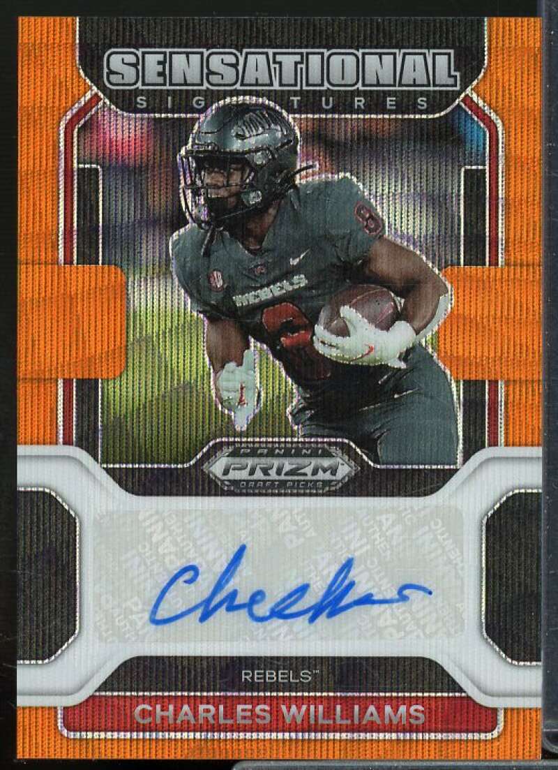 Charles Williams 2022 Prizm Draft Picks Sensational Signatures Orange Wave #41  Image 1