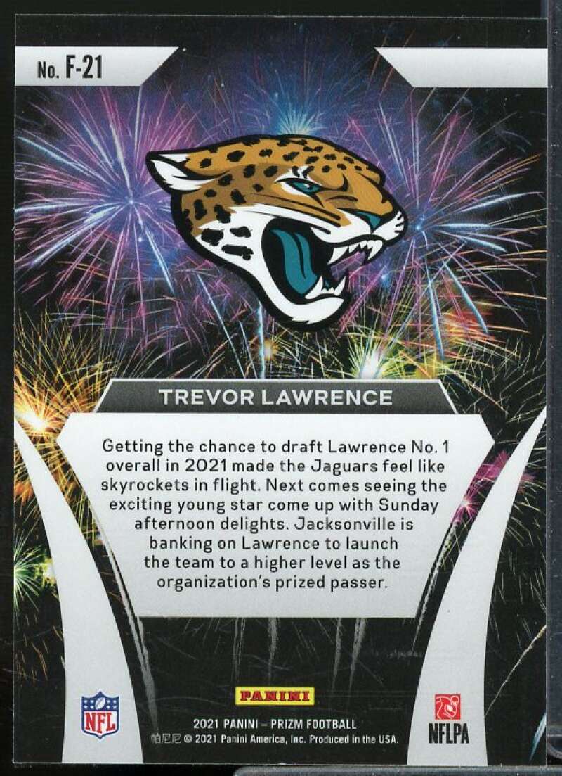 Trevor Lawrence Rookie Card 2021 Panini Prizm Fireworks #21  Image 2