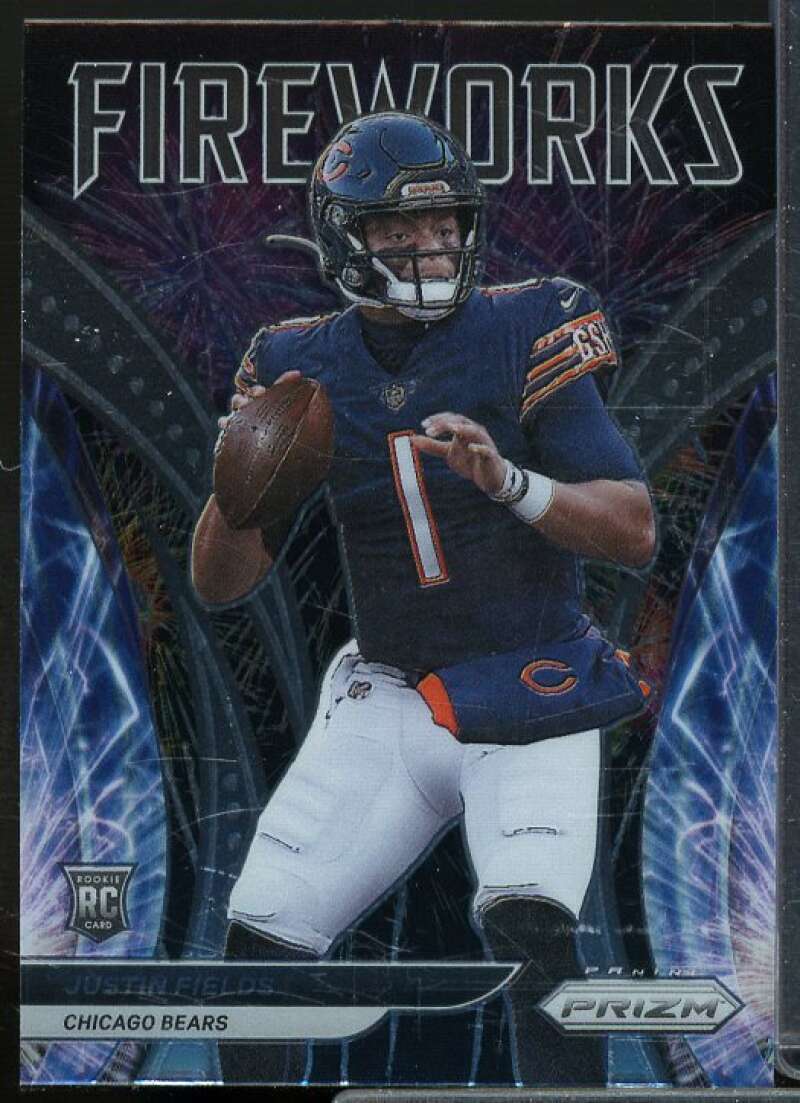 Justin Fields Rookie Card 2021 Panini Prizm Fireworks #24  Image 1