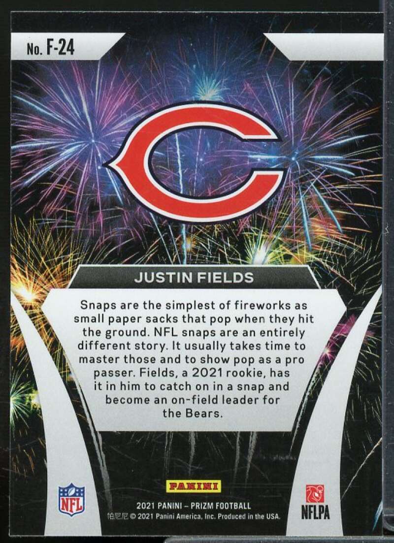 Justin Fields Rookie Card 2021 Panini Prizm Fireworks #24  Image 2