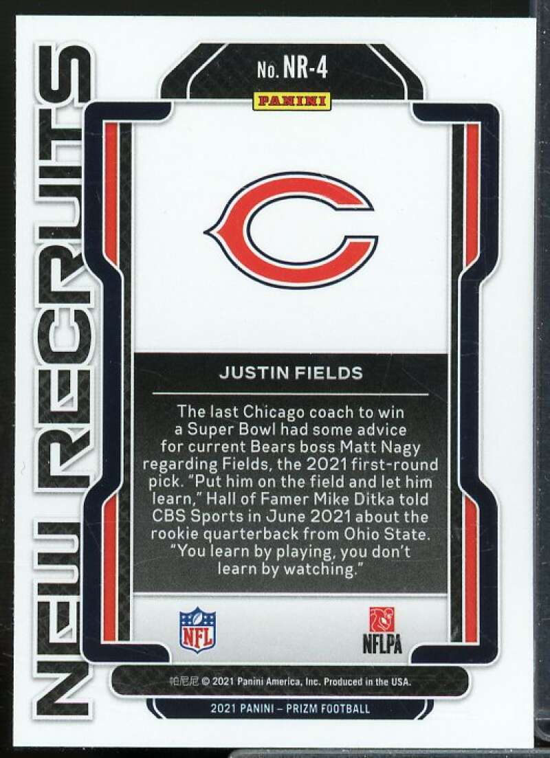 Justin Fields Rookie Card 2021 Panini Prizm New Recruits #4  Image 2