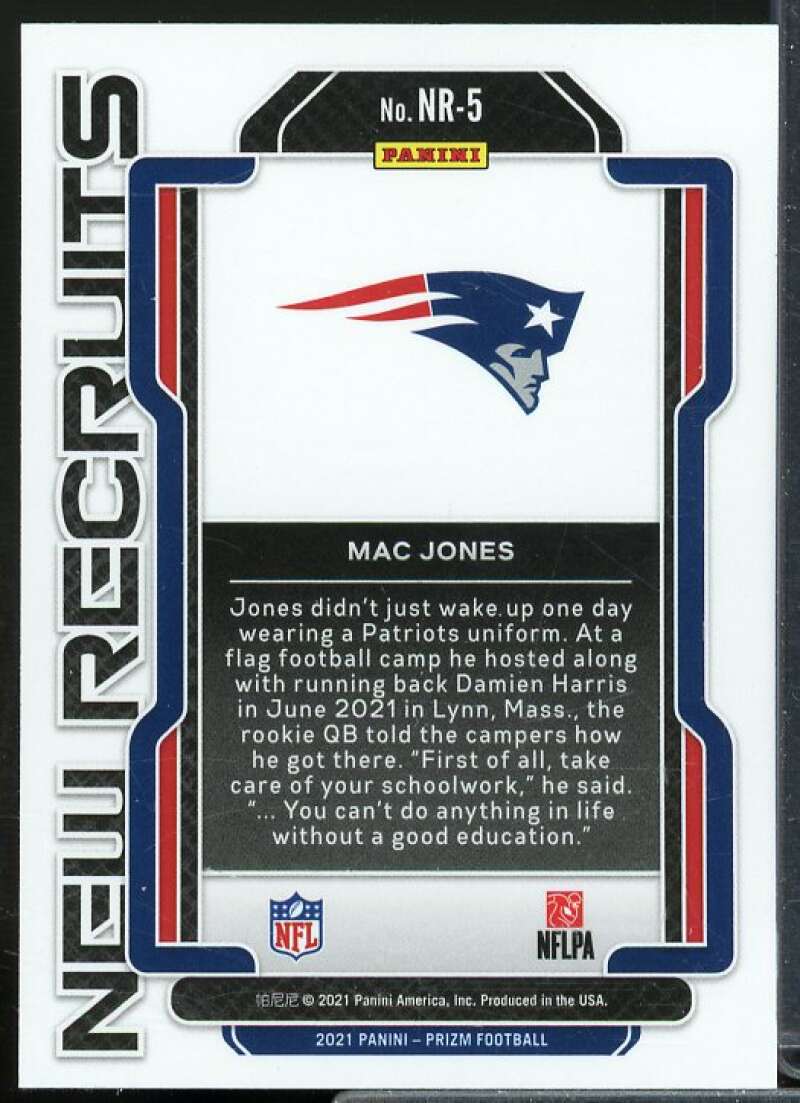 Mac Jones Rookie Card 2021 Panini Prizm New Recruits #5  Image 2