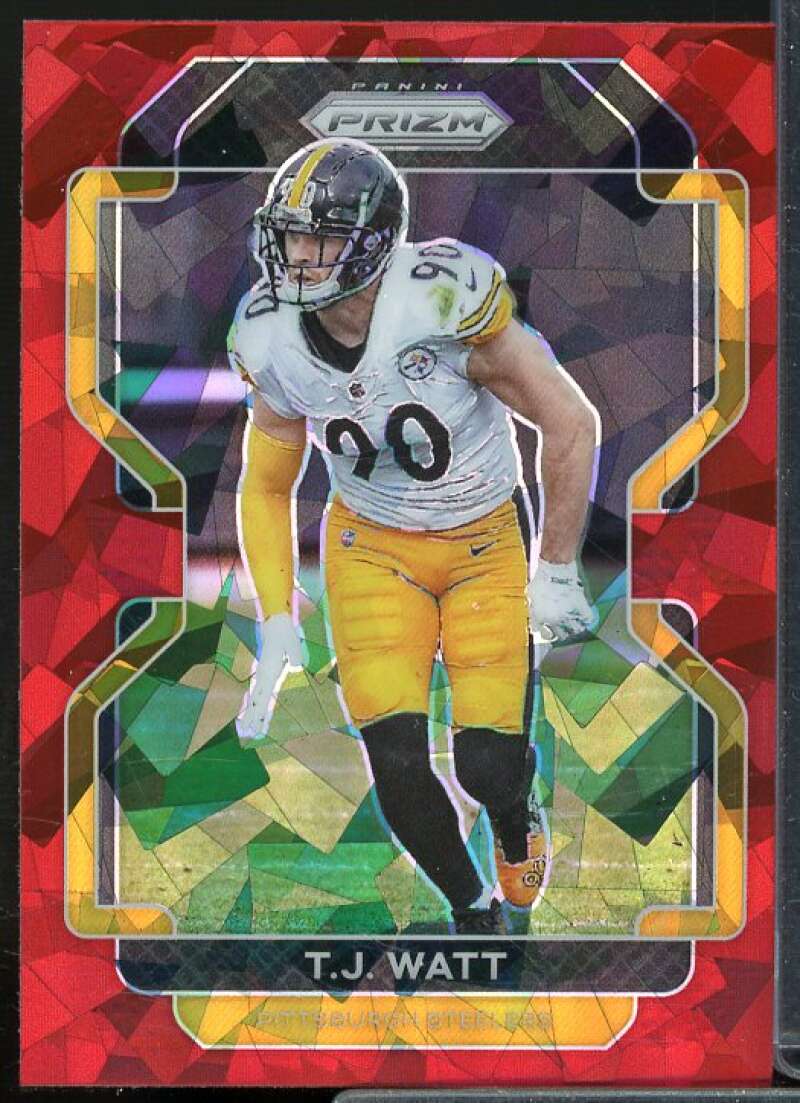 T.J. Watt Card 2021 Panini Prizm Prizms Red Ice #255  Image 1