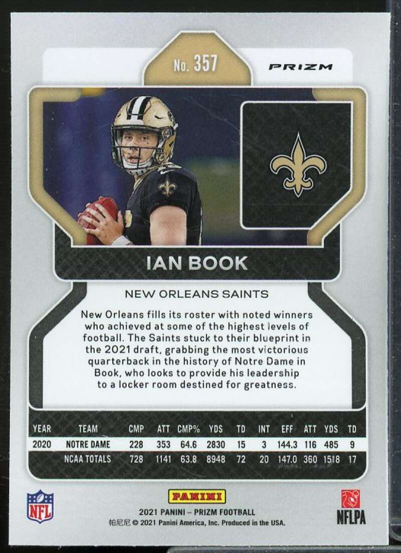 Ian Book Rookie Card 2021 Panini Prizm Prizms Red Ice #357  Image 2