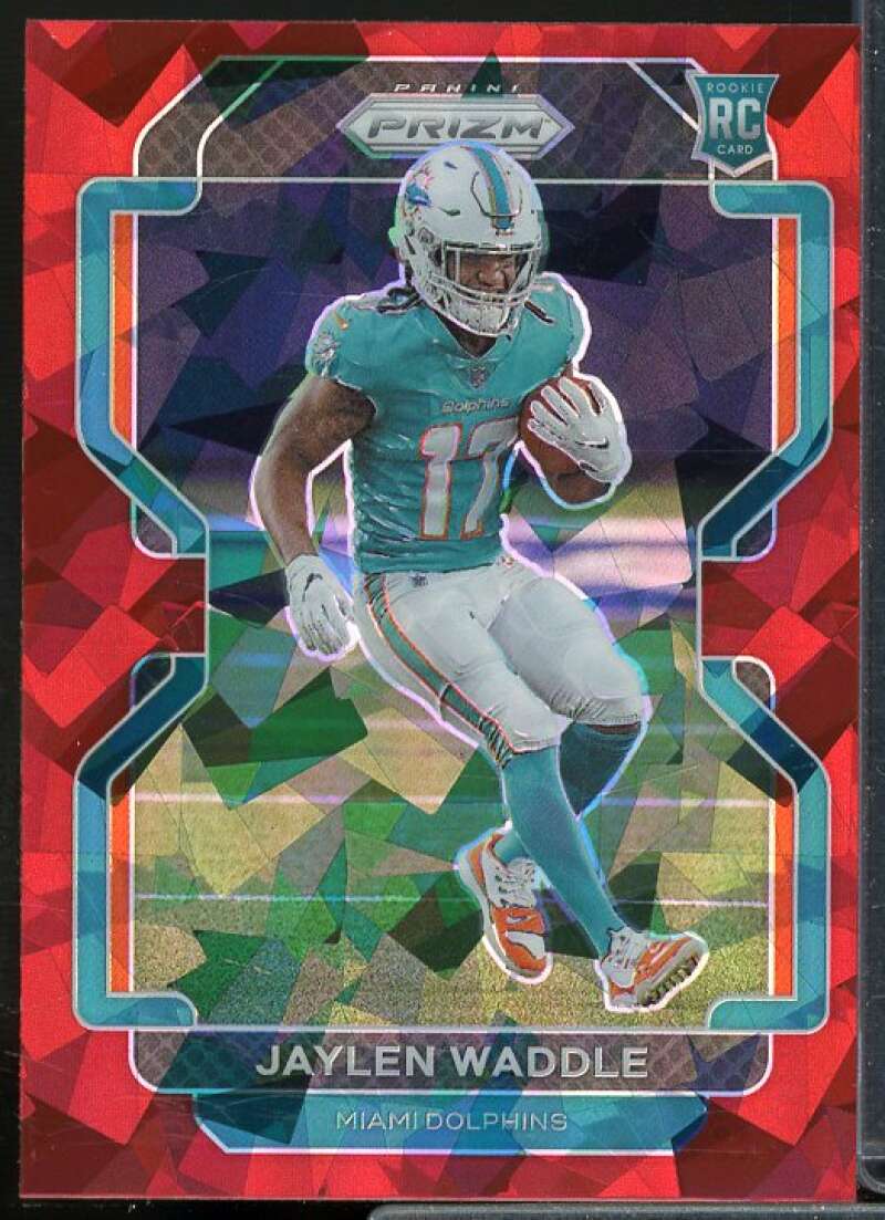 Jaylen Waddle Rookie Card 2021 Panini Prizm Prizms Red Ice #338  Image 1